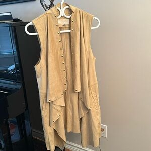 Beige Suede Country-Looking Vest